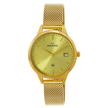 Maxima GOLD Women Gold Dial Analogue Watch - 63712CMLY